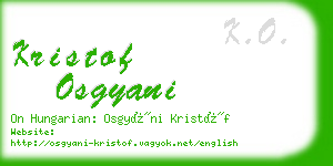 kristof osgyani business card